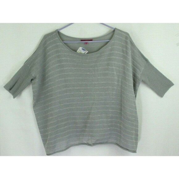 Derek Heart M Sweater pullover Striped metallic cropped NEW Womens - Picture 1 of 7
